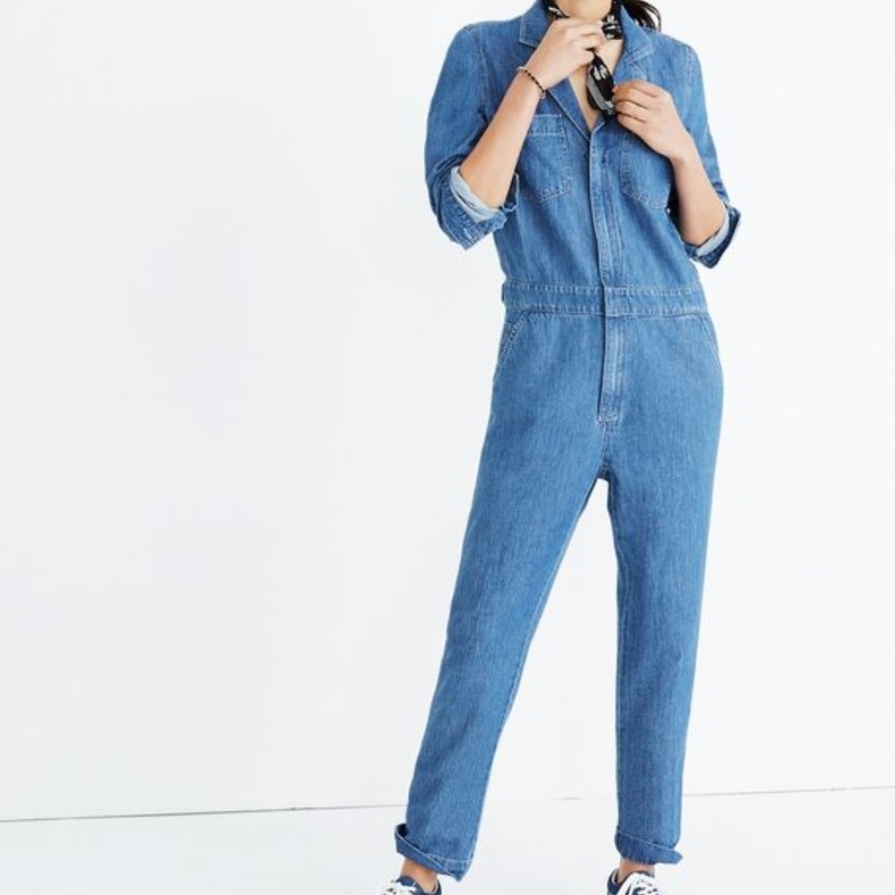 Madewell Denim Coverall Jumpsuit (Zip-front)
